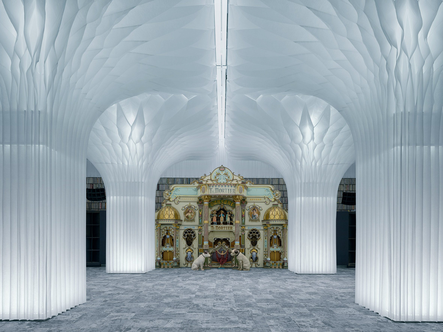 Kengo Kuma окутывает музей в Сеуле каскадными алюминиевыми трубами