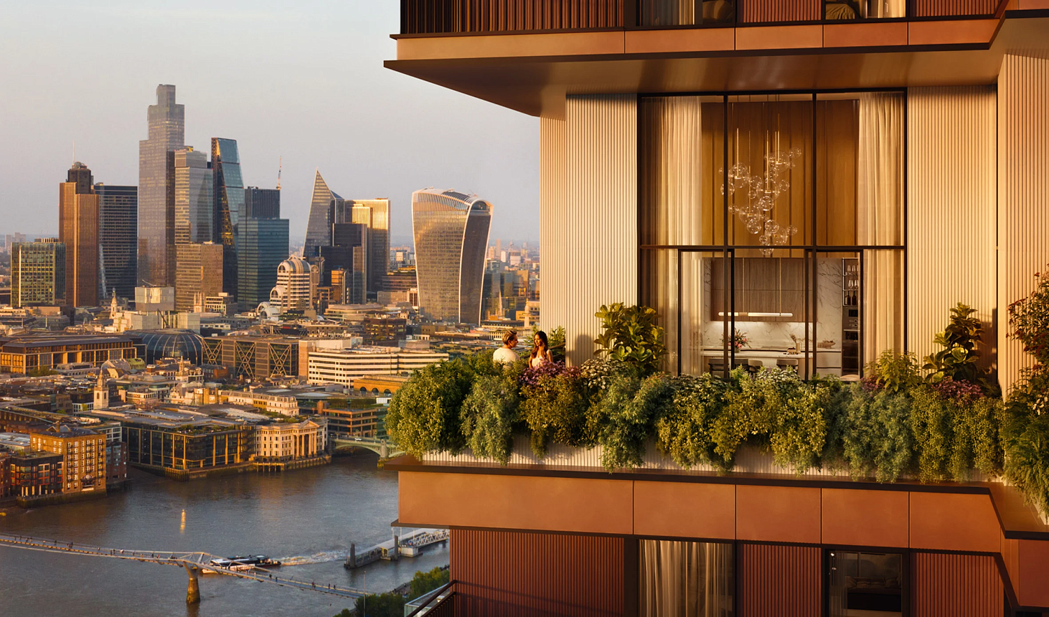 Foster + Partners представила небоскрёбы с видом на Темзу в Лондоне