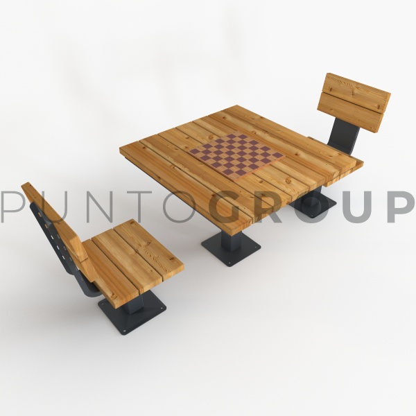 Стол шахматный с комплектом стульев